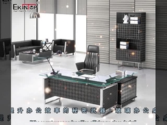 कार्यालय भवन वैकल्पिक रंग के लिए स्टील पैरों के साथ आधुनिक ग्लास डेस्क