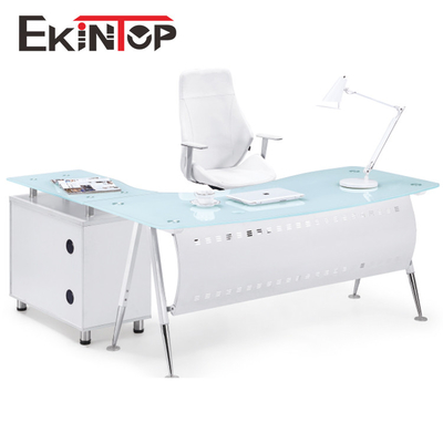 Officeworks OEM के लिए टिकाऊ Ekintop आधुनिक कार्यालय ग्लास डेस्क: