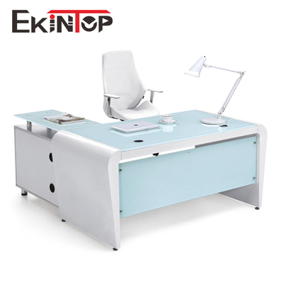 Officeworks OEM के लिए टिकाऊ Ekintop आधुनिक कार्यालय ग्लास डेस्क: