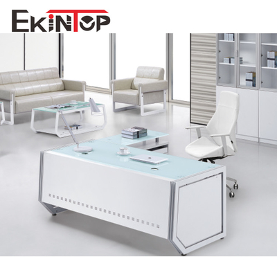 Officeworks OEM के लिए टिकाऊ Ekintop आधुनिक कार्यालय ग्लास डेस्क: