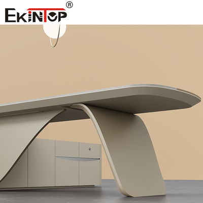 Ekintop Modern L-shape Executive Office CEO Wooden Office Desks