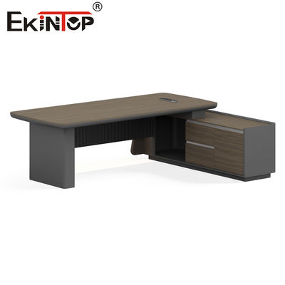 Ekintop L Shape Office Desks Furniture Table Executive CEO Manager Wood Office Desks Set