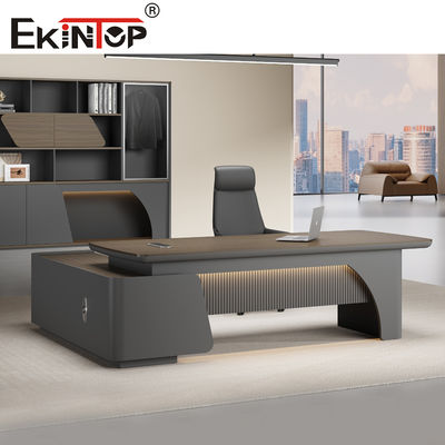 Ekintop L Shape Office Desks Furniture Table Executive CEO Manager Wood Office Desks Set