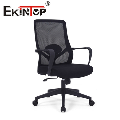 Ekintop ब्लैक एर्गोनोमिक चेयर मेश सीट, रिवॉल्विंग मेश मिड बैक ऑफिस चेयर